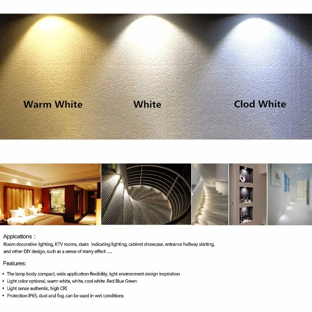 1W Ceiling Spotlights LED 25mm Cutout Recessed Downlight DC3V Cabinet Lighting 60D/120D DIY Decoration Lamp Kitchen Spotlight CE