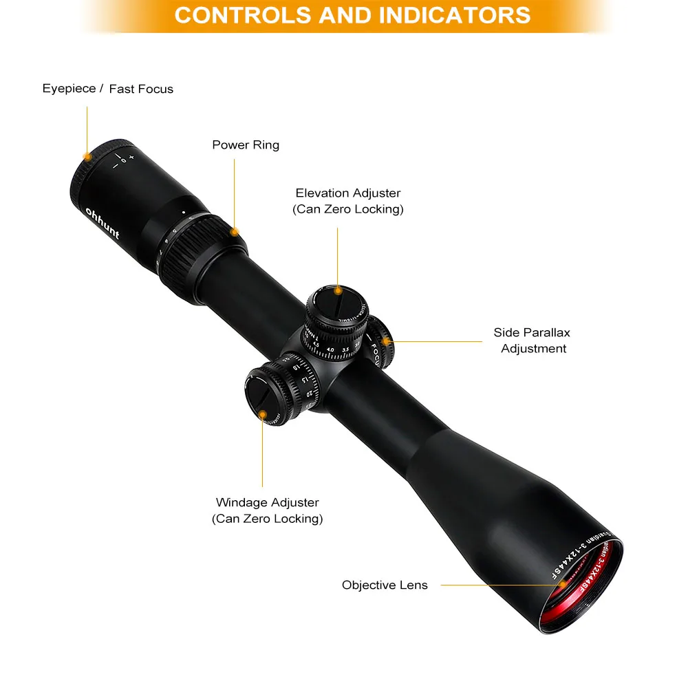 Охотничья винтовка ohhunt Guardian 3 12X44 SF прицел 1/2 полумил Дот сетка боковой Параллакс