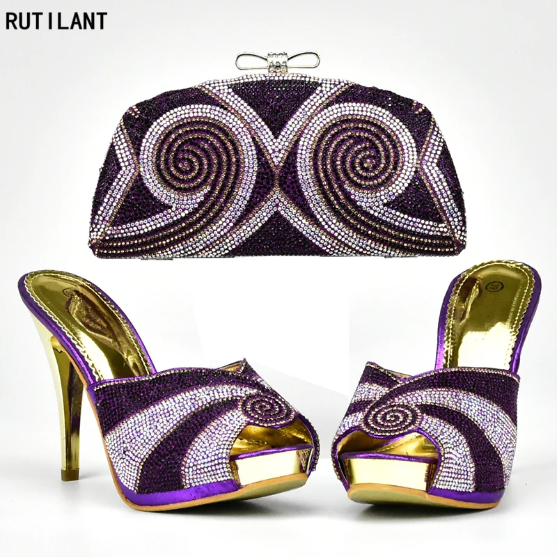 Purple Italian Shoes and Bags To Match Shoes with Bag Set Matching Italian Shoe and Bag Set Shoes and Bag Set African Sets 2017