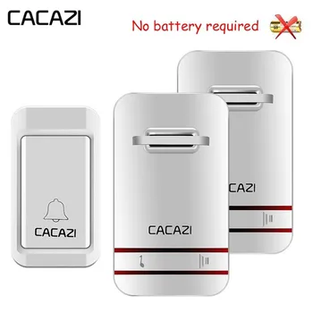 

CACAZI New home wireless doorbell button waterproof with no battery door bell EU US UK plug 120M remote 38 rings door chime