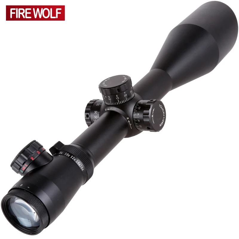 

FIRE WOLF M3 4-16X60 Tactical Optics Riflescope Red&Green Dot Reticle Fiber Sight Rifle Scope 30mm Tube