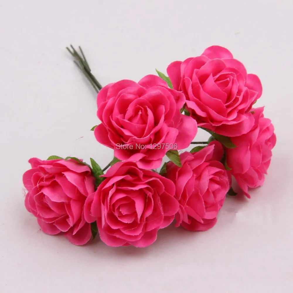60PCS,4.5CM Head,Multicolor Artificial Silk Fake Roses Bouquet,Rosas