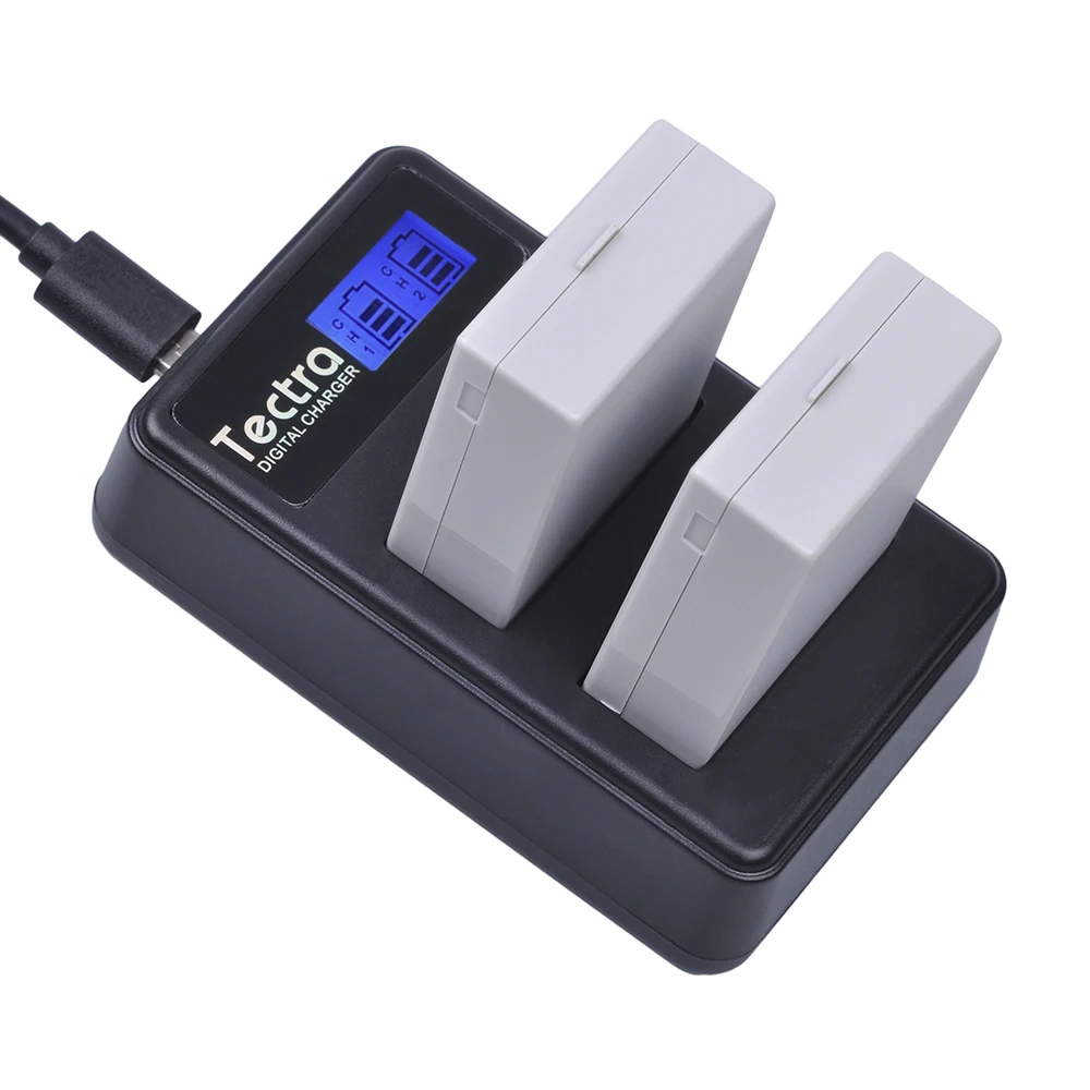 Двойное зарядное устройство Tectra LP E8 LPE8 ЖК дисплей USB для Canon EOS 550D 600D 650D 700D kiss X4 X5 X6i