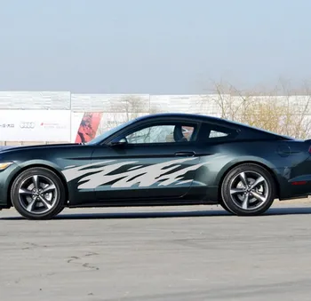 

Car Flames Racing 84'' Door Decals for Mustang Vinyl sticker Motor Side Stickers ZC576