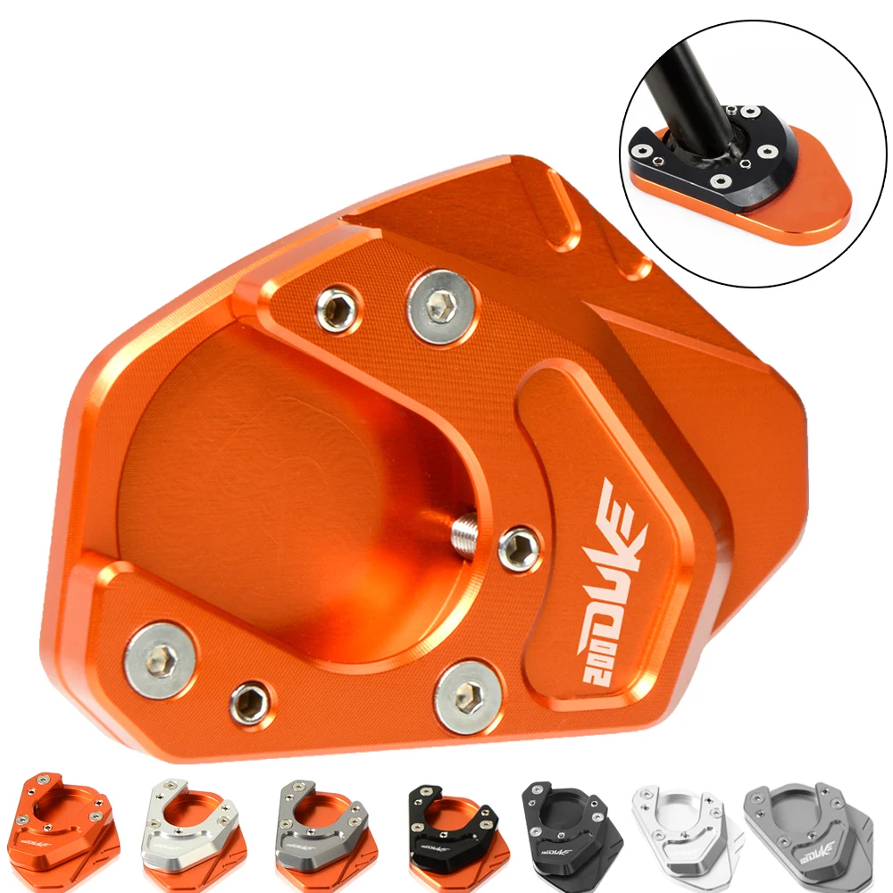 

Motorcycle Aluminum Foot Side Stand Enlarger extension kickstand plate pad For KTM 200duke DUKE200 2012-2016 2017 2018 with logo