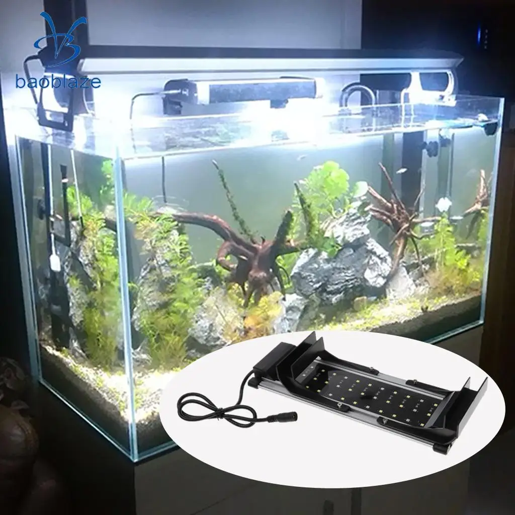 

Super Bright LED Aquarium Light, Fish Tank Light with Blue and White LEDs, 2835SMD 36LEDs, Fits Aquariums 26cm Length , UK Plug