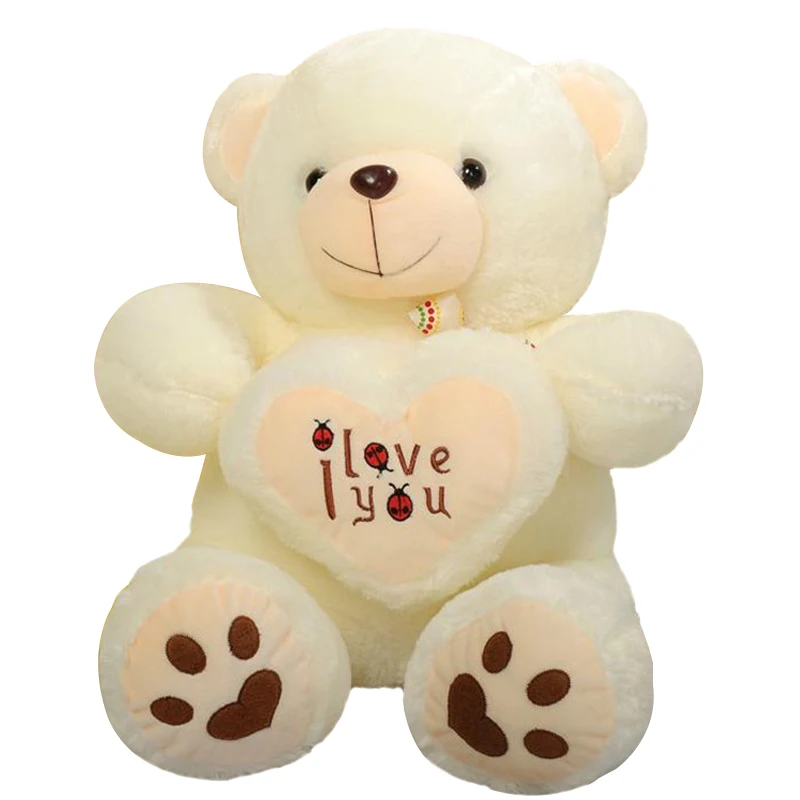 40cm Large Teddy Bears Holding Heart Valentine Gifts Soft Cute Plush Toys Kids