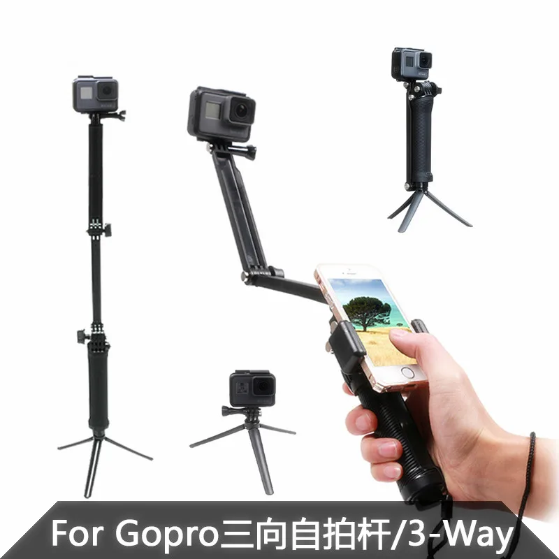 sports cameras Selfie Stick Tripod Extendable Monopod Mount for GoPro Hero 6/5/4/3+ SJCAM sj7 sj6 SONY HDR-AS100VR AS30VR AS20 |