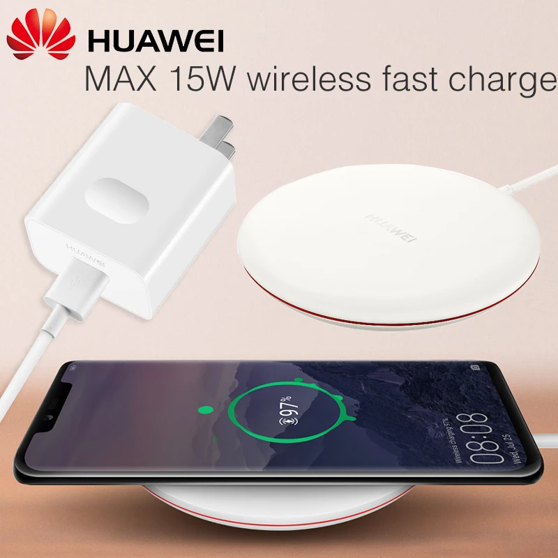 Huawei CP60 QI Max 15 Вт Быстрое беспроводное зарядное устройство для iphone Xs Max/XR/X/huawei Mate20 Pro/RS Galaxy S9 быстрое зарядное устройство