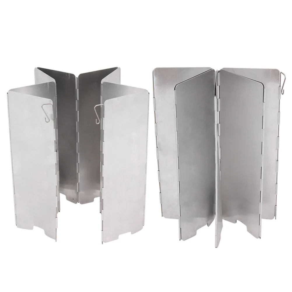 

8 plates Folding Outdoor Camping Stove Windshield Cookout Wind Screen Picnic Cookware Windbreak Stove Cover Barbecue Windshield