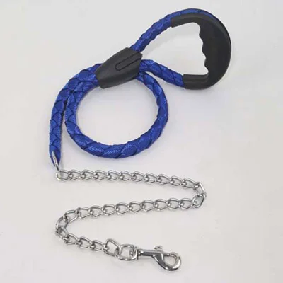 Резиновая ручка нейлоновый материал собачий поводок Apparels стальная цепь щенок собака кошка нагрудный поводок ремешки для маленьких собак 10E - Цвет: Blue