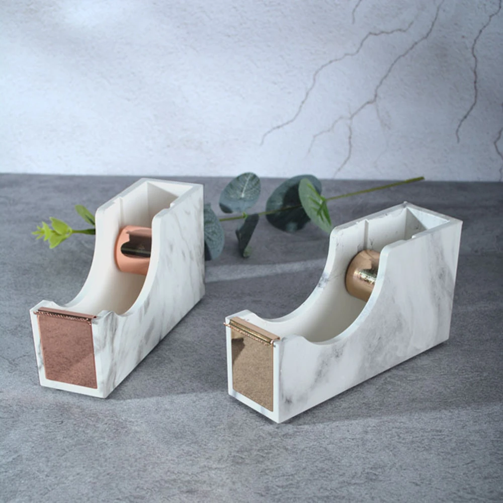 white marble tape dispenser