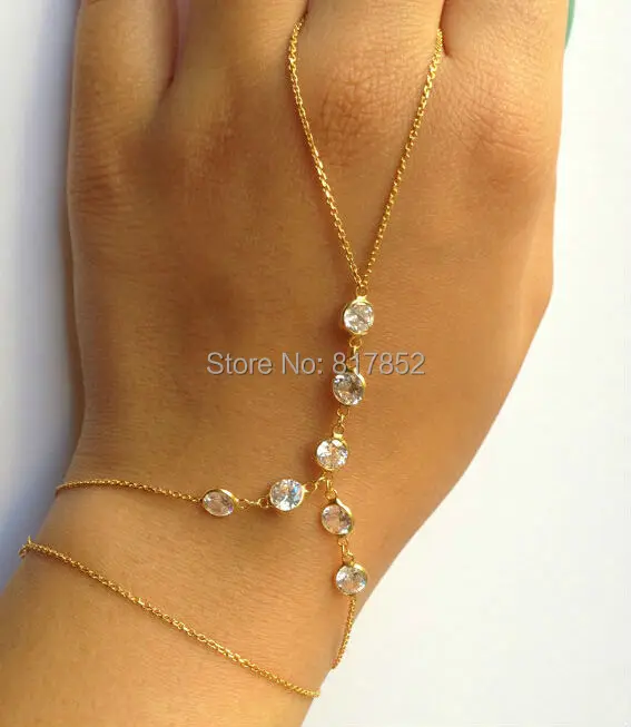 

NEW STYLE H13 WOMEN FASHIONGOLD PLATED CHAINS GOLE RHINESTONE CHAINS HAND CHAINS FINGER CHAINS JEWELRY 2 COLORS