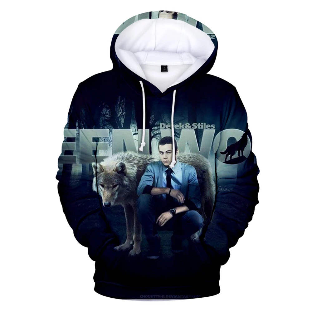 Fashion Teen Wolf Hoodies Derekhale 3D Print Sweatshirts Teen Wolf Men/Women Black Unisex Tops 4XL