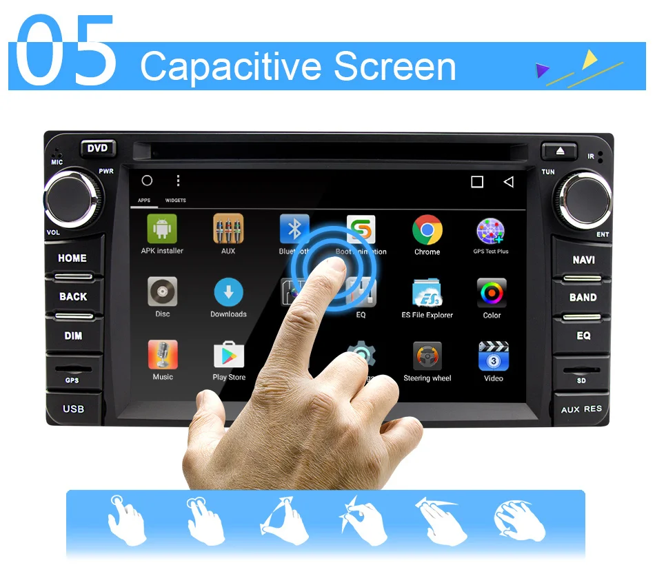 Perfect Eunavi 2 din Android 8.1 tda7851 car dvd radio player for Toyota Hilux VIOS Old Camry Prado RAV4 Prado 2003-2008 gps navi stereo 10