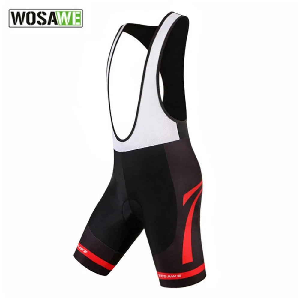 WOSAWE Men Breathable Cycling Bib Shorts Quick drying Silicone Padded