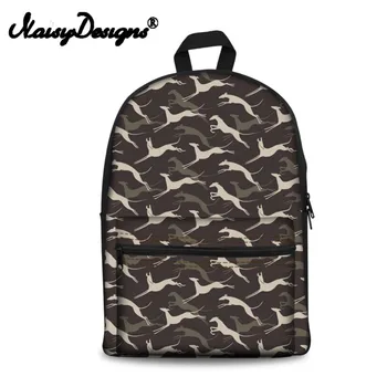 

Noisydesigns Greyhound Print Teenage Canvas Backpack Cute School Large Bag Women Girl Shoulder Fashion Bookbag Mochila Travel