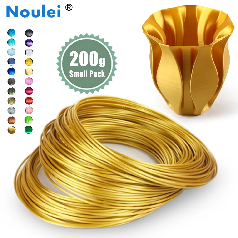 Цена Noulei 200 г 3D принтер нить блестящая Pla 1,75 мм шелковистый насыщенный блеск 24 цвета 3D шелковая печать материал