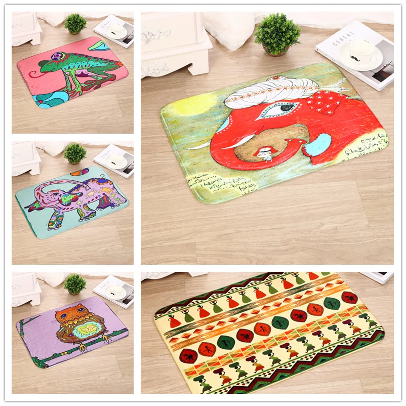 Фланелевый ковер индийский мультфильм животное Юго-Восточной Азии индийский 40x60 см 1 шт./лот 5 цветов Коврики Спальня ковер домашний декоративный ковер
