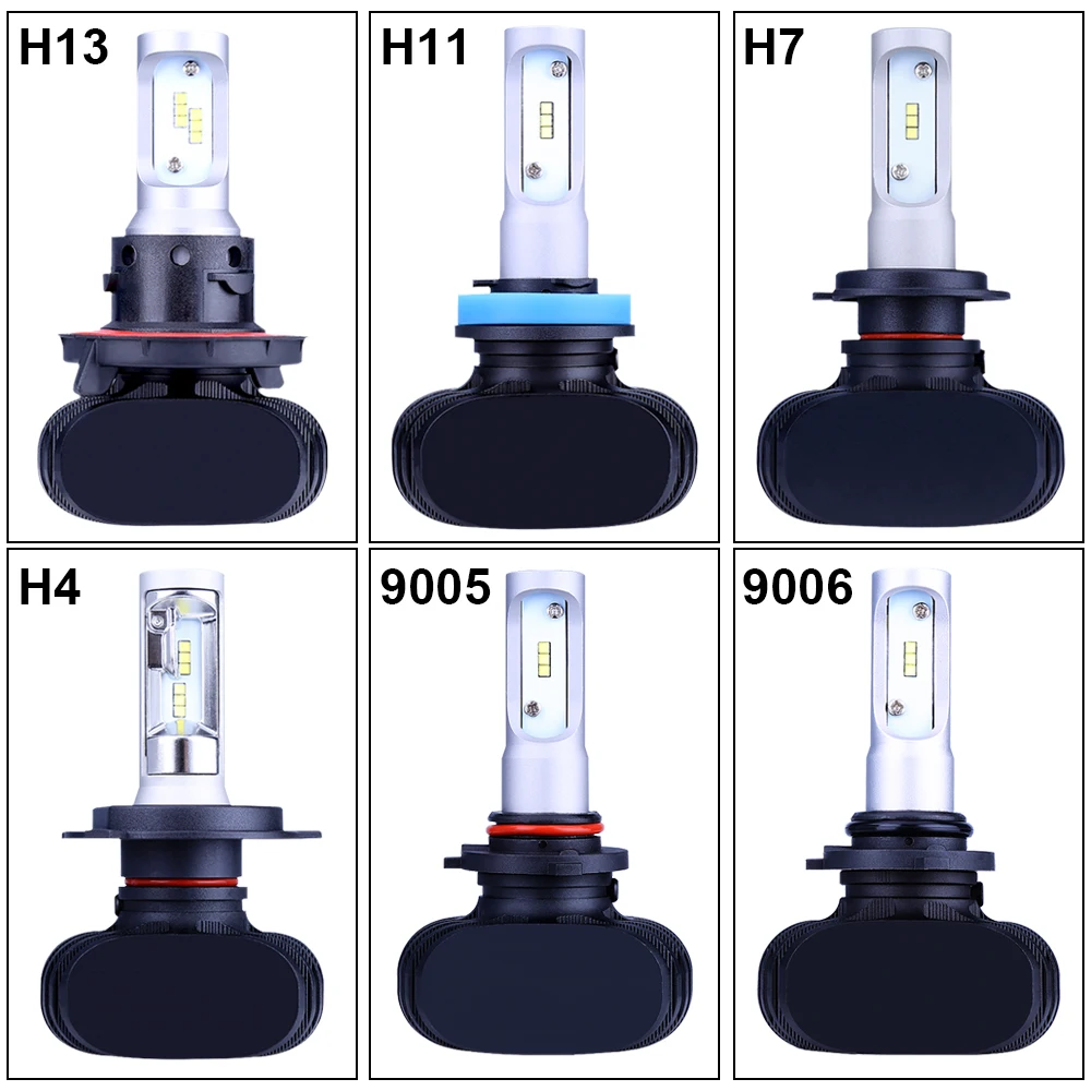 led лампа для авто 2 шт. H4 LED H7 H11 H1 H3 9005 9006 Авто фар 80 Вт 8000LM Высокая Низкая луч света автомобилей лампы Белый 6500 К лампы