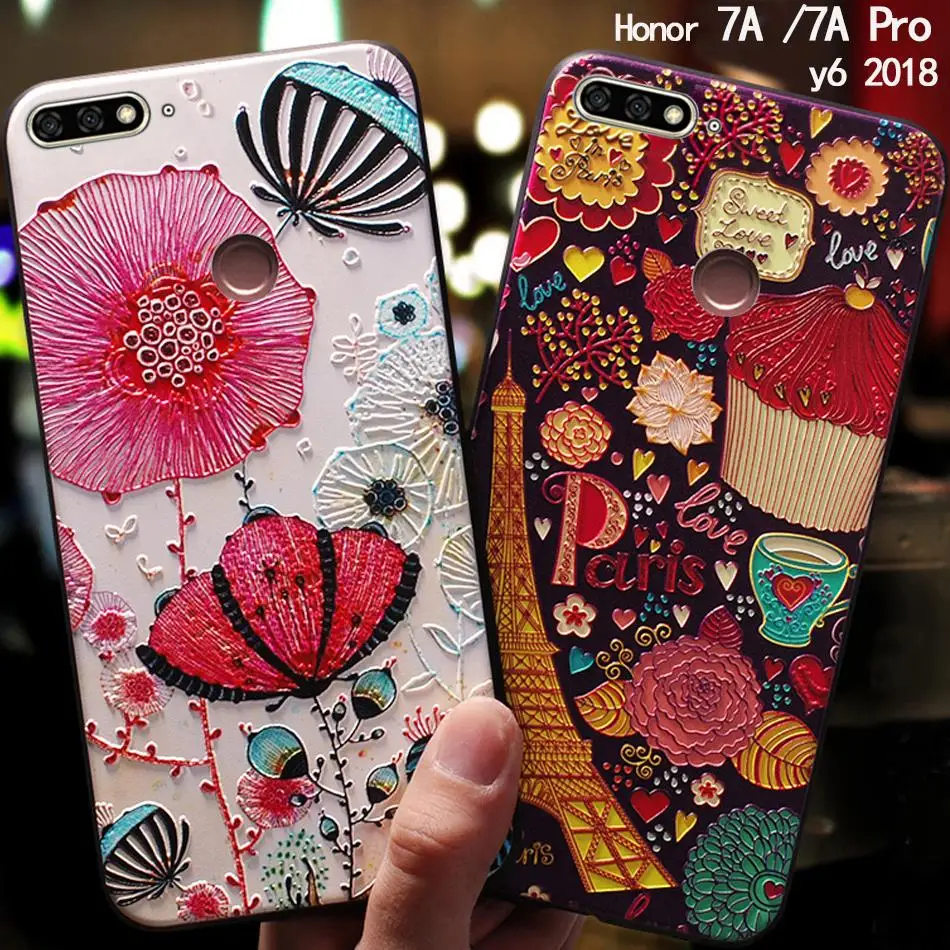 

YonLinTan coque,cover,case For HuaWei honor 7a 7 a pro Prime y6 2018 Phone Silicone silicon Back 3D cute Original covers luxury