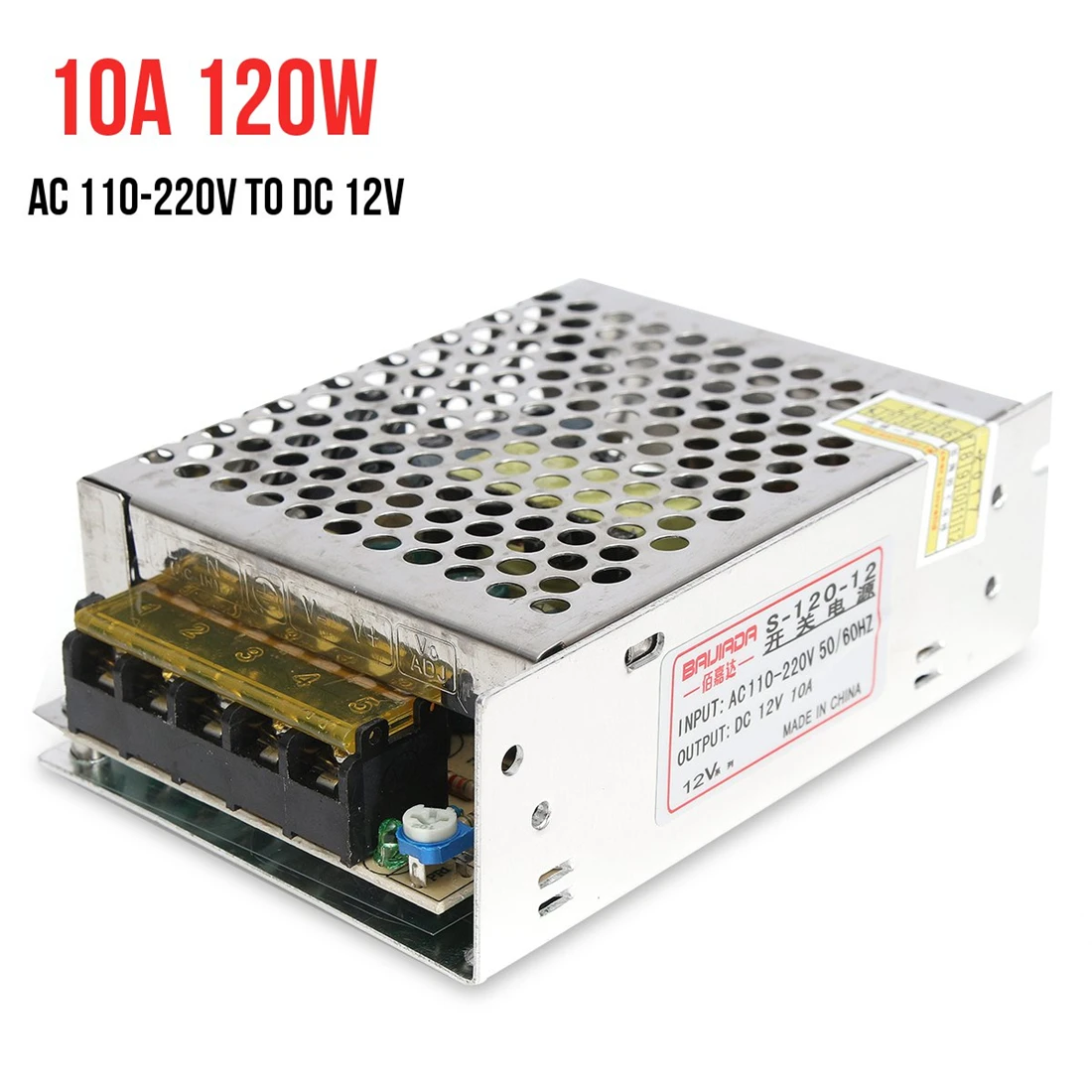 Jiguoor AC 220V к DC 12V 10A 120W блок питания трансформатор адаптер драйвер для полосы света лампы