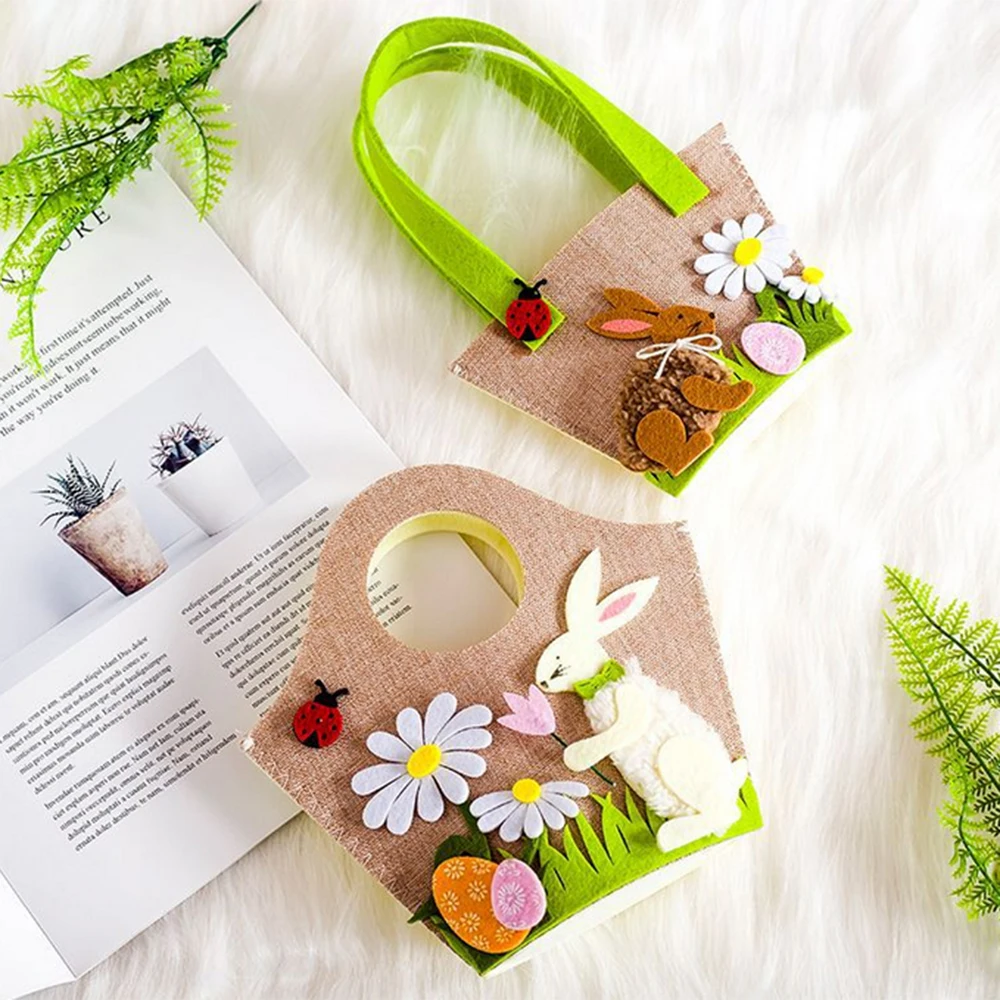 

Easter Egg Rabbit Flower Handbag Party Supplies Kids Candy Egg Toy Gift Storage Bag Handbag Home Decor Cute Easter Decoration