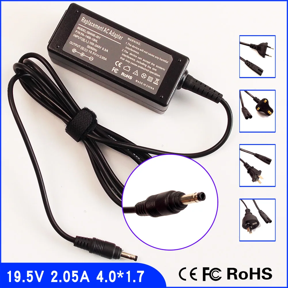 19 5 V 2.05A адаптер переменного тока для ноутбука + шнур HP/Compaq Mini 1032TU 1033CL 1067TU 1068TU FT313UAR