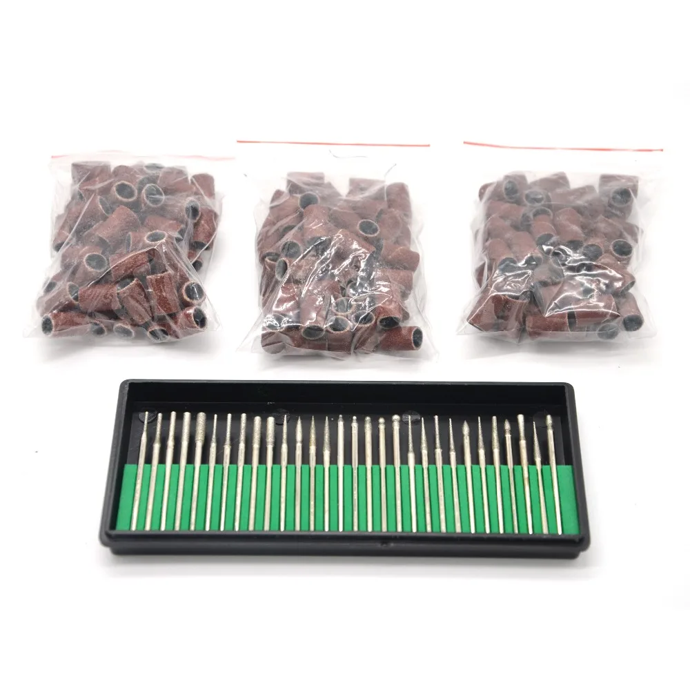 

30Pcs Nail Drill Bits for Nail Manicure 300Pcs Pedicure Salon Polished Exfoliating Sanding band Electric Drill Accessory
