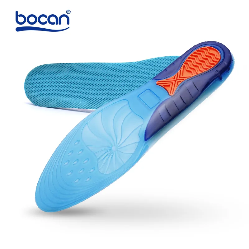 Bocan نعال جيل أعلى جودة تنفس مريحة سيليكون إدراج مزيل العرق صدمة امتصاص نعال الحذاء الرياضة إدراج