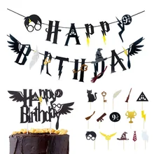 New Harry Potter Banner Harry Potter Wing lightning Birthday Party Cake Decoration Baby Shower Boy/Girl Supplies Adult Party New Harry Potter Banner Harry Potter Wing lightning Birthday Party Cake Decoration Baby Shower Boy/Girl Supplies Adult Party