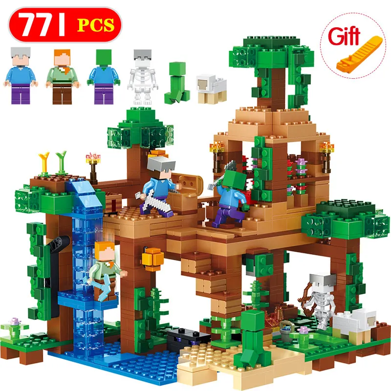 

New The Jungle Tree House Minecrafted Building Blocks Bricks Compatible Legoingly Minecrafted 21125 Kids Birthday Toys Gifts