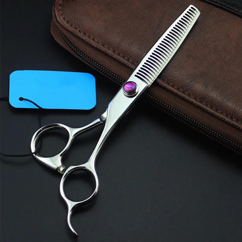 Professional japan 440c 6 inch Curved ax Teeth hair scissors barber cut hair salon Scissor
