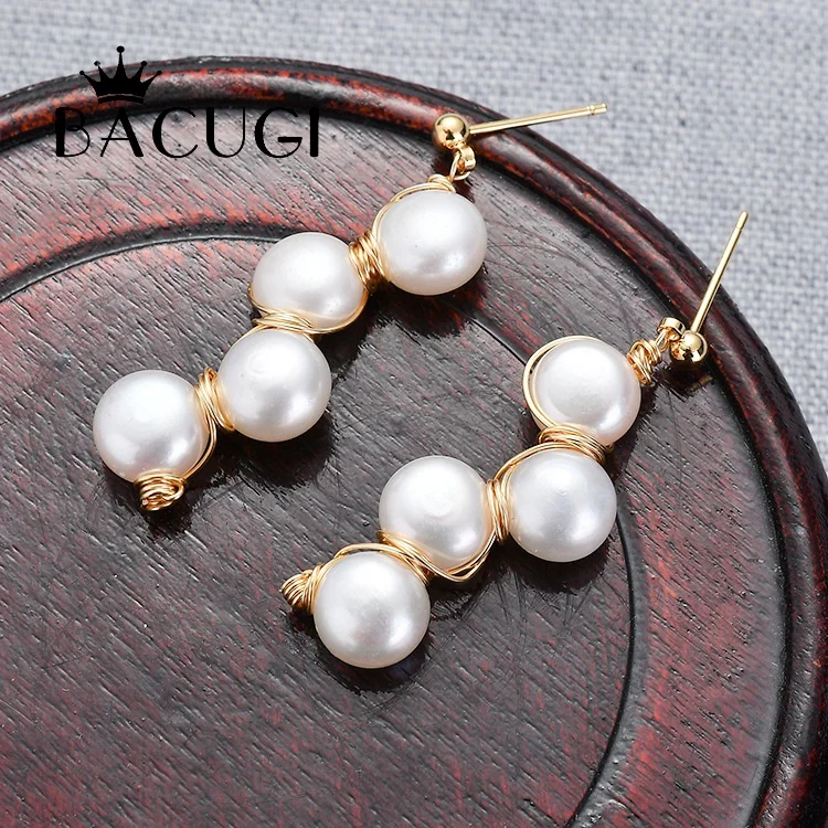

2019 new ladies nature pearl earrings handmade water drop earrings party ladies single birthday gift