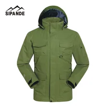 Модная мужская зимняя ветровка, походные куртки для спорта на открытом воздухе, с капюшоном, для кемпинга, треккинга, водонепроницаемые, 2 в 1, теплые пальто