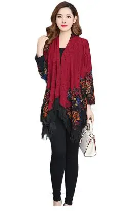 

2019 Spring Cardigans Women elegant long Sleeve Tassel Outerwear loose plus size Coat Jacket Female DV796