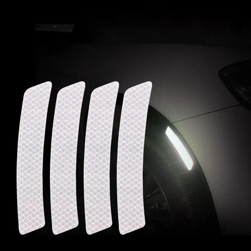 4PCS Reflecting Tape Car Reflective Strips Safety Warning Strip Tape Car Bumper Safe Reflector Stickers - Цвет: 2