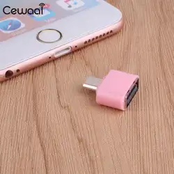 Портативный Micro USB мужчин и женщин адаптер OTG конвертер для Android розовый