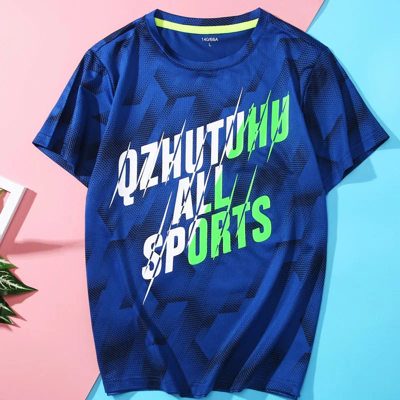 Summer Sports Function Children Top Tees Outfits Fast Drying Elasticity Hygroscopic Anti-UV Boys T-shirts For 110-150cm