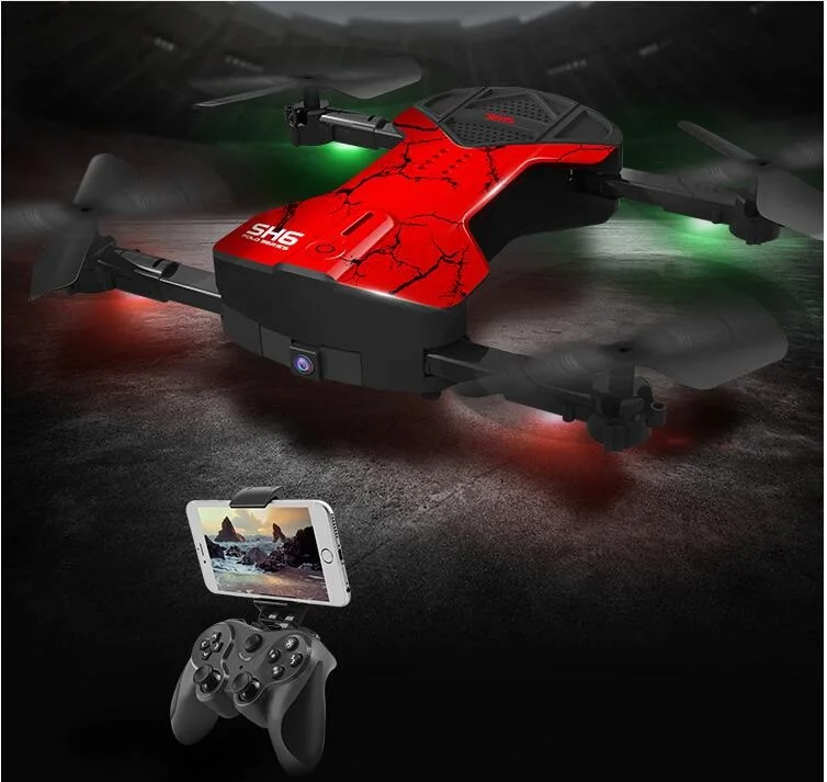 Горячая Распродажа складной пульт дистанционного управления Дрон SH 6 wifi fpv в