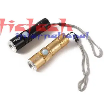 

by dhl 100pcs high quality USB Handy LED Torch usb Flash Light Pocket LED Rechargeable Flashlight For Hunting Black/Gold