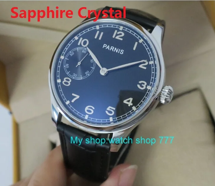 

Sapphire Crystal 44mm PARNIS Black dial ST3600/6497 Mechanical Hand Wind movement Mechanical watches men's watches gfxy05
