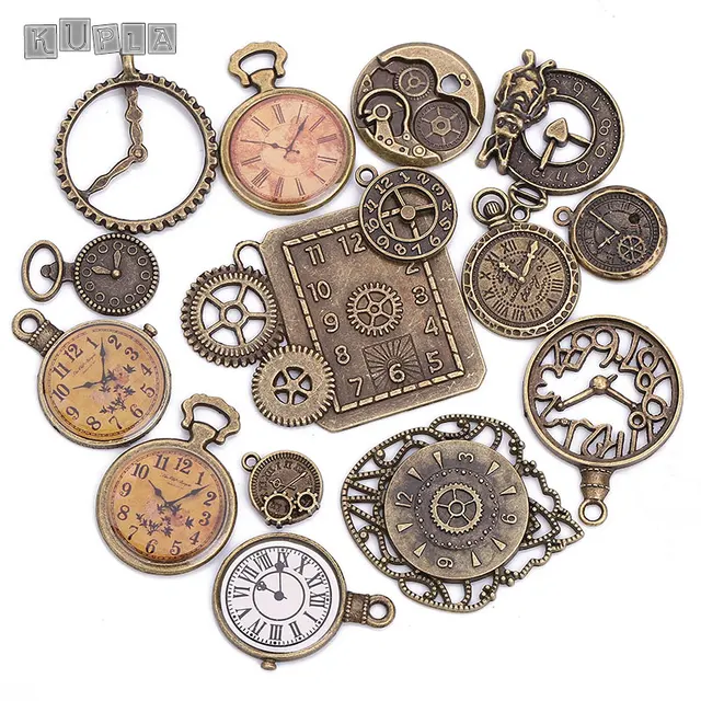 Vintage Metal Charms for Jewelry Making Fashion Diy Decorative Steampunk Clock P Vintage Metal Charms for Jewelry Making Fashion Diy Decorative Steampunk Clock P