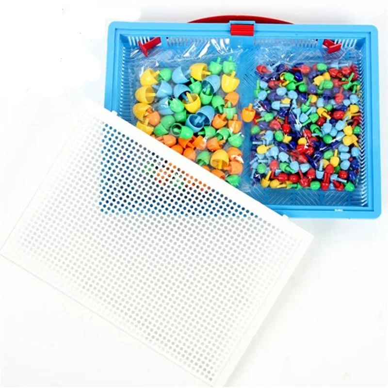 Children Kids Puzzle Peg Board With 296 Pegs Educational Toys Set Kids Gift UK 