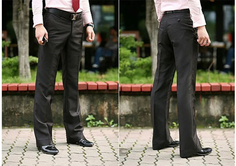 Для мужчин Flared брюки формальные Штаны клеш брюки для танцев белый костюм Штаны мужская одежда Штаны Размеры 28- 37