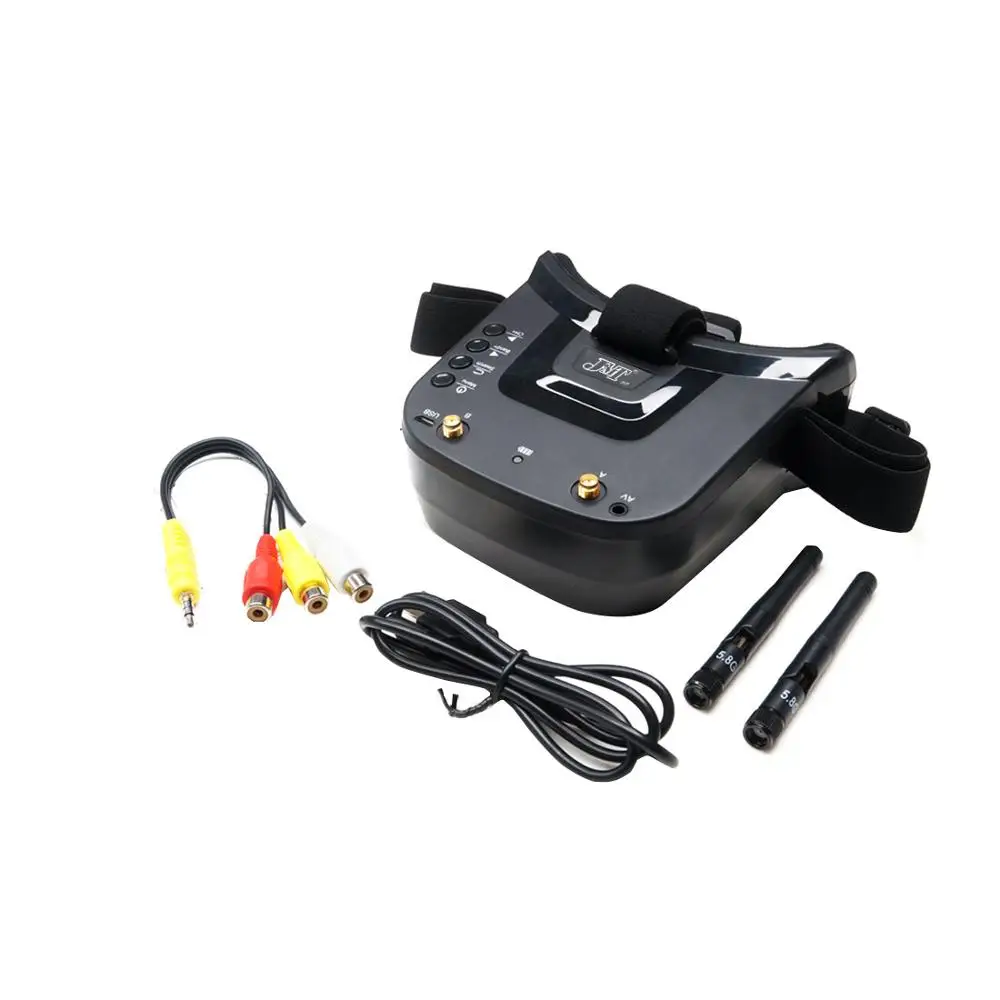 JMT Mini FPV очки 3 дюйма 480X320 дисплей двойная антенна 5 8G 40CH Встроенный 7 В для RC Racing