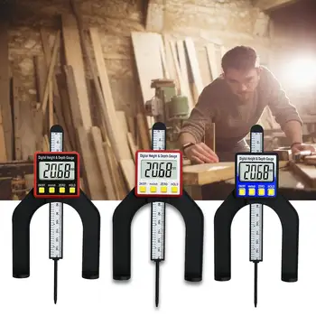 

Digital Display Woodworking Table Saw Height Gauge 0-80MM Depth Gauge Height Depth Gauge Vernier Caliper Measuring Tool
