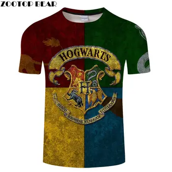 

Hogwarts Badge 3D Male t shirts Travel tshirt Men Vacation t-shirt Summer Tees Short Sleeve Shirt Streetwear Dropship ZOOTOPBEAR