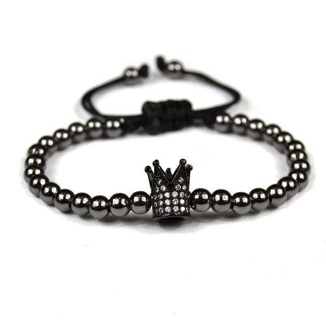 Anil Arjandas Bracelet homme 2017 Micro Pave Zircon couronne Perles tressage Macramé couronne Bracalet bracelet femme