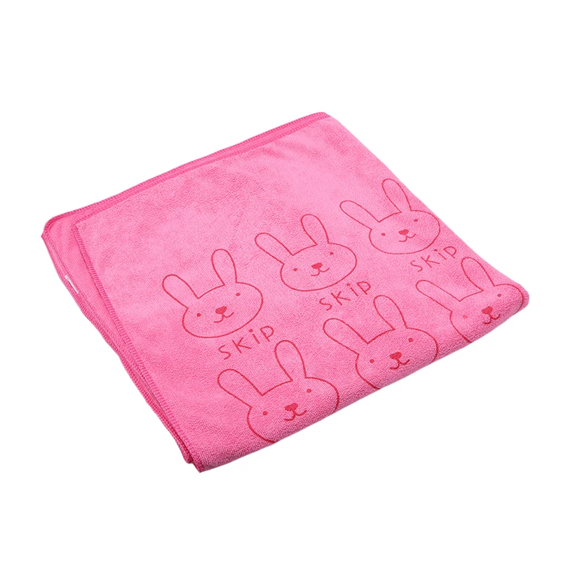 Новое поступление быстросохнущее Впитывающее пляжное полотенце для взрослых 70*140 см банное полотенце из микрофибры с рисунком головы кролика - Цвет: Pink